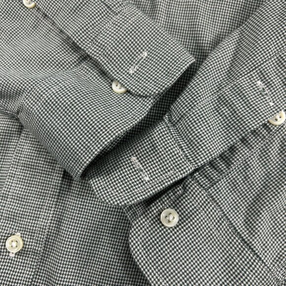 Ralph Lauren Blake Button Down Shirt Size Large Cotton Brown Pony Houndstooth - Picture 7 of 11